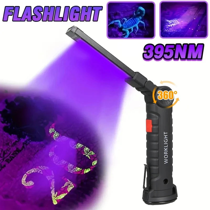 395NM Mini UV Led Blacklight Flashlight Ultraviolet Rechargeable Lamp Pet Stain Leakage Marker Money Scorpion Detection Lights Oasis Select