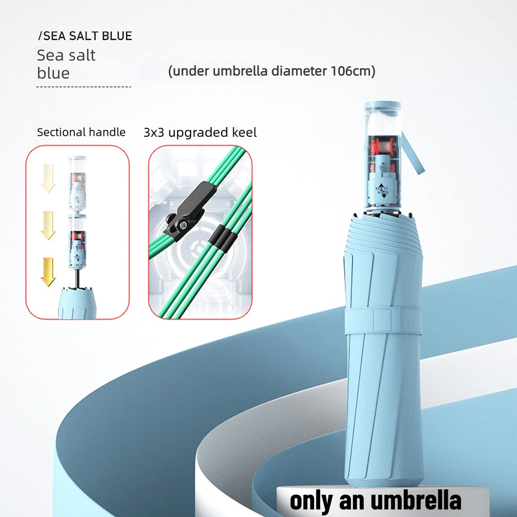 Wind Resistant Automatic Umbrella Foldable Sun Rain Accessory Thickened Durable Design Portable UV Blocking Parasol Oasis Select 96 bone blue 1 12K iron