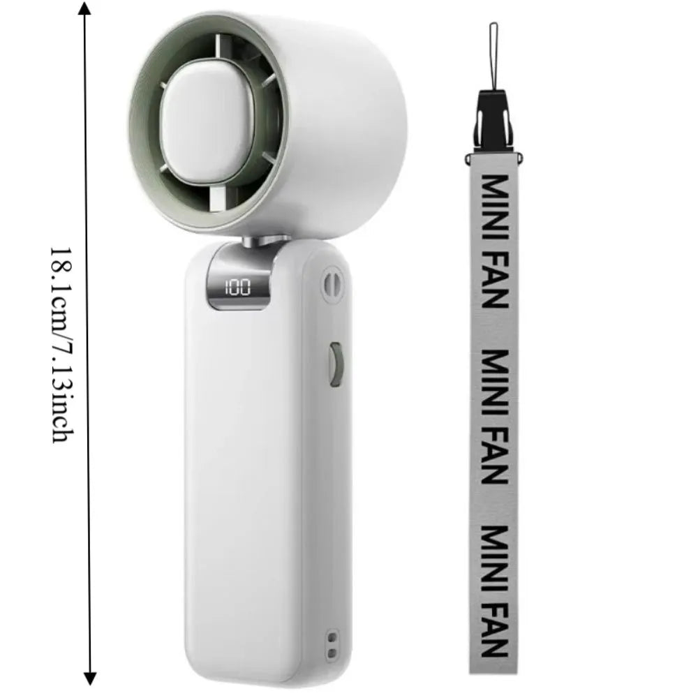 Travel Portable Small USB Charging Fan Rechargeable Stand Mini Hand Fan Convenient LED Digital Display Turbo Fan Lash Supplies Oasis Select