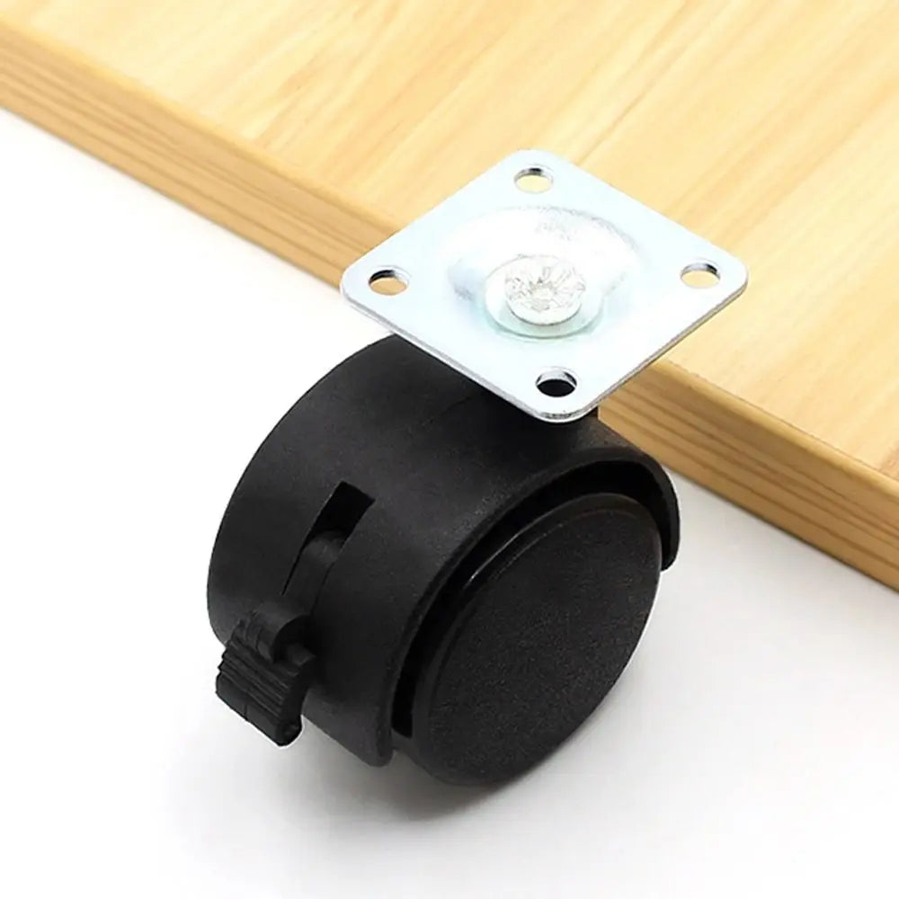 Nylon Cart Casters Plastic Silent Furniture Pulley Black Replacement Accessories Swivel Plate Casters Office Computer Chair Oasis Select