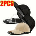 Portable Hat Washing Protection Bag, Anti-Deformation Baseball Cap Cleaning Bag, Washable and Machine Washable - Soft Mesh Stora Oasis Select 2PCS-Black
