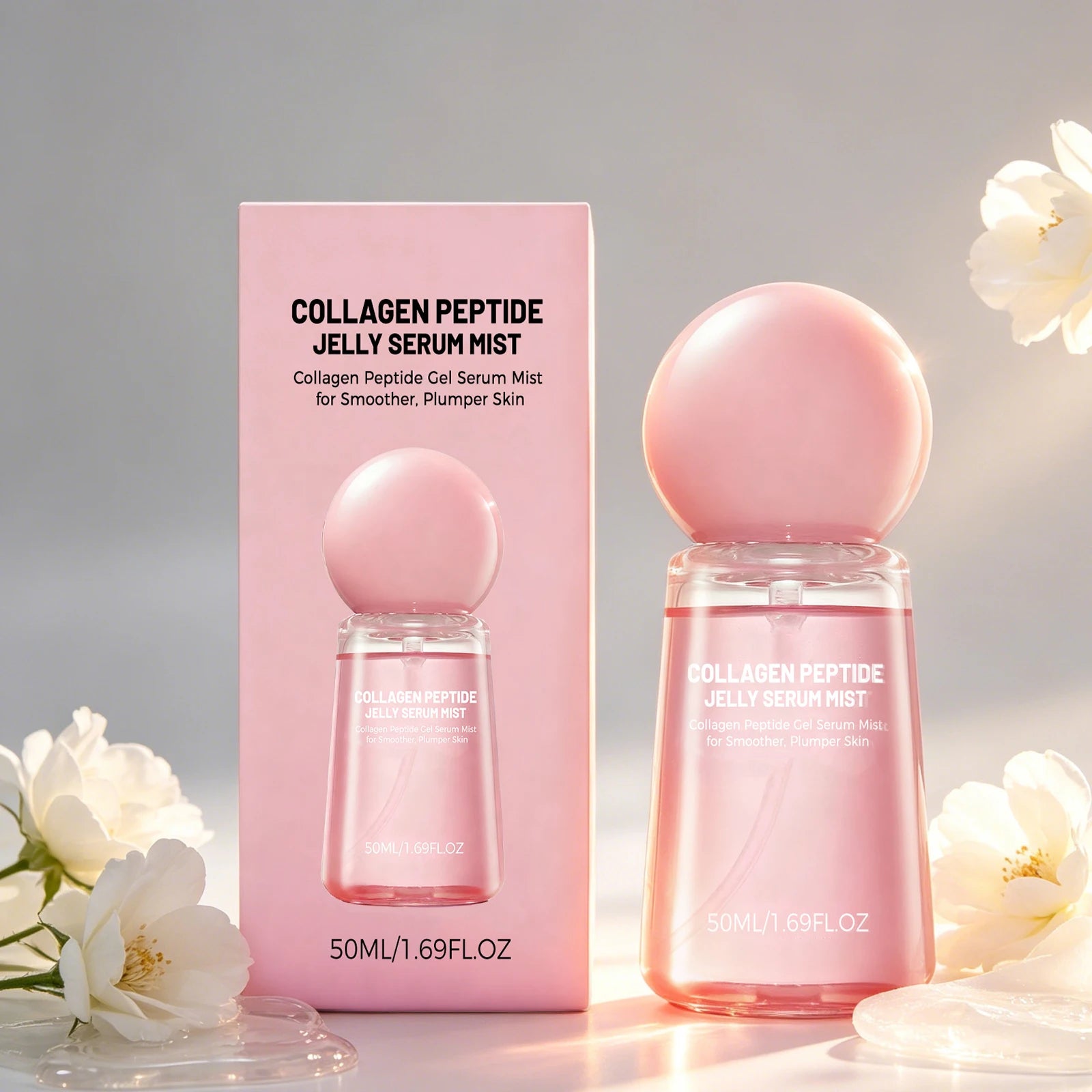 Collagen Peptides Jelly Serum Mist Brighten Skin Tone Smooth Dry Lines Hydrating Face Reduce Roughness Tighten Pores Face Spray Oasis Select