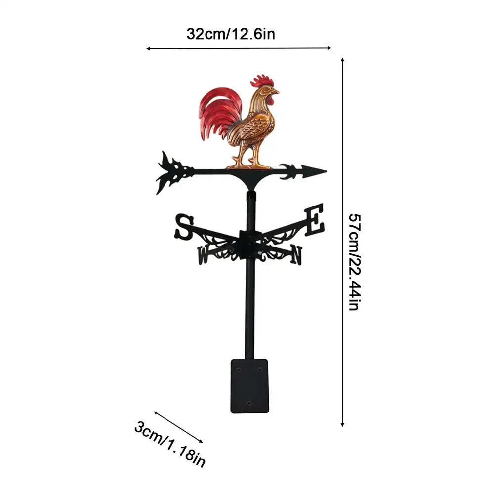 Weather Vanes Roof Mount Decorative Iron Rooster Yard Decoration Roof Mount Wind Vanes for Outdoor Backyard Patio Lawn Farm Oasis Select B