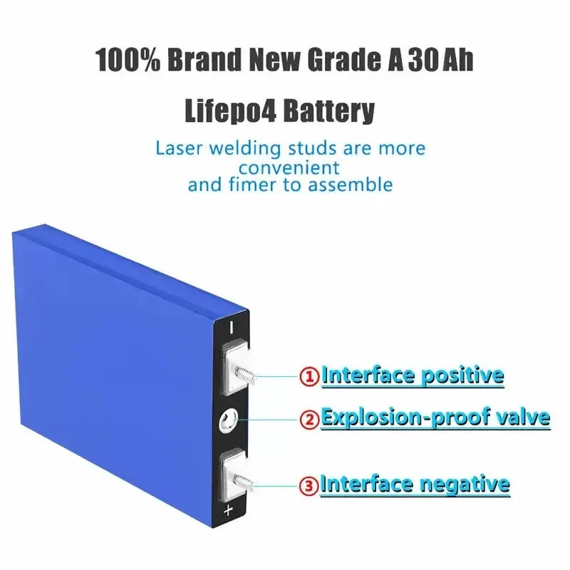 New 3.2V 30Ah LiFePO4 battery cell Lithium iron phosphate deep cycles for diy 12V 24V 36V 48V solar energy UPS power Oasis Select