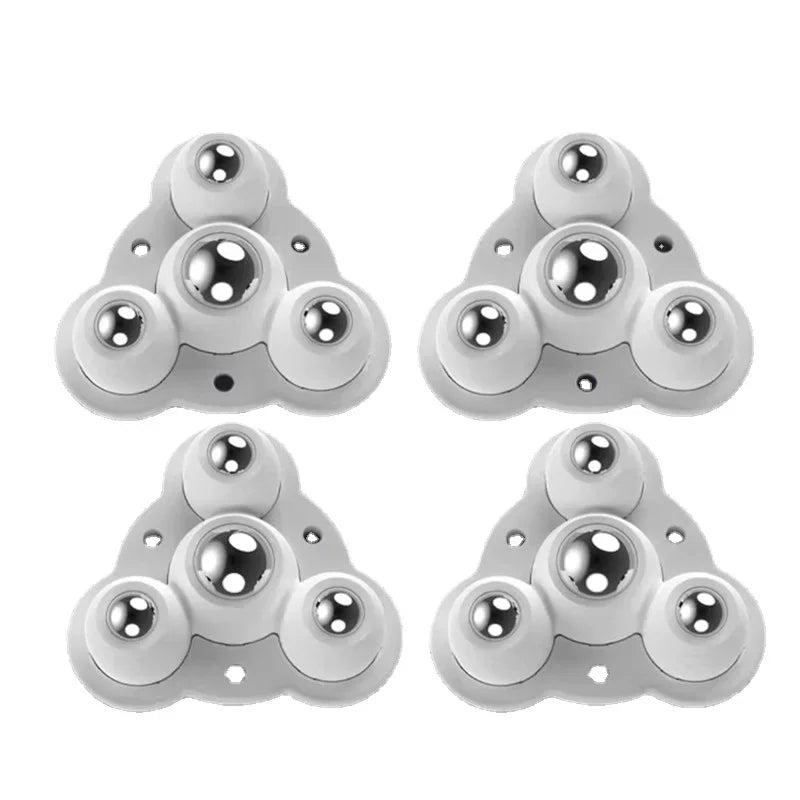 4PCS Universal Wheel 360°Rotation Pulley Self Adhesive Caster Stainless Steel Mini Swivel Wheels for Furniture Cabinet Trash Can Oasis Select white Steel Ball