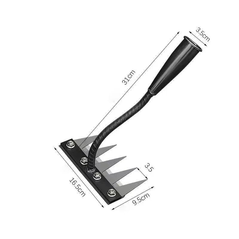 5/6/7/8 Teeth Carbon Steel Garden Hand Rake Agricultural Nail Harrow Detachable Multifunctional Farm Manganese Steel Metal Rake Oasis Select Five-tooth