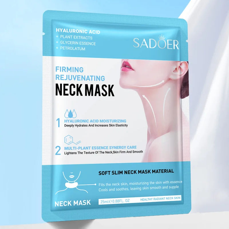 SADOER Hyaluronic Acid Collagen Neck Mask – Firm & Brighten Neck Sheet Mask Oasis Select