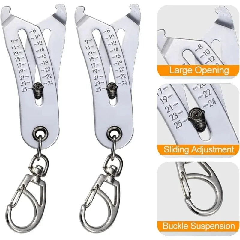 Portable Bolt Size Finder Keychain Nut Bolt Gauge Tool Stainless Steel Head Size Catcher for Mechanics DIY and Industrial Use Oasis Select