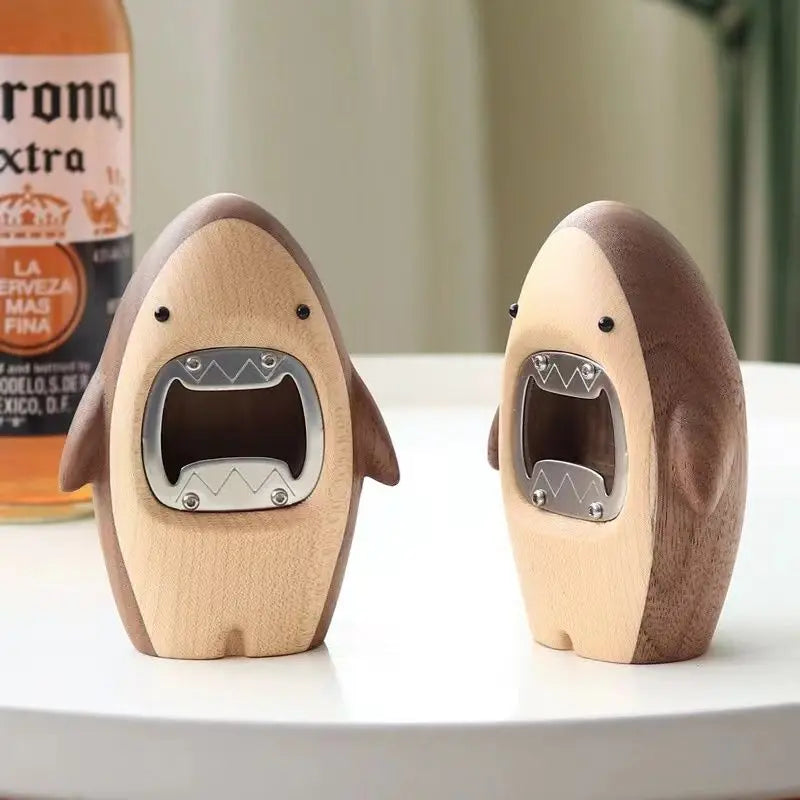 Wooden solid wood shark bottle opener household beer screwdriver wine vessel gift personalized bottle opener creative Oasis Select
