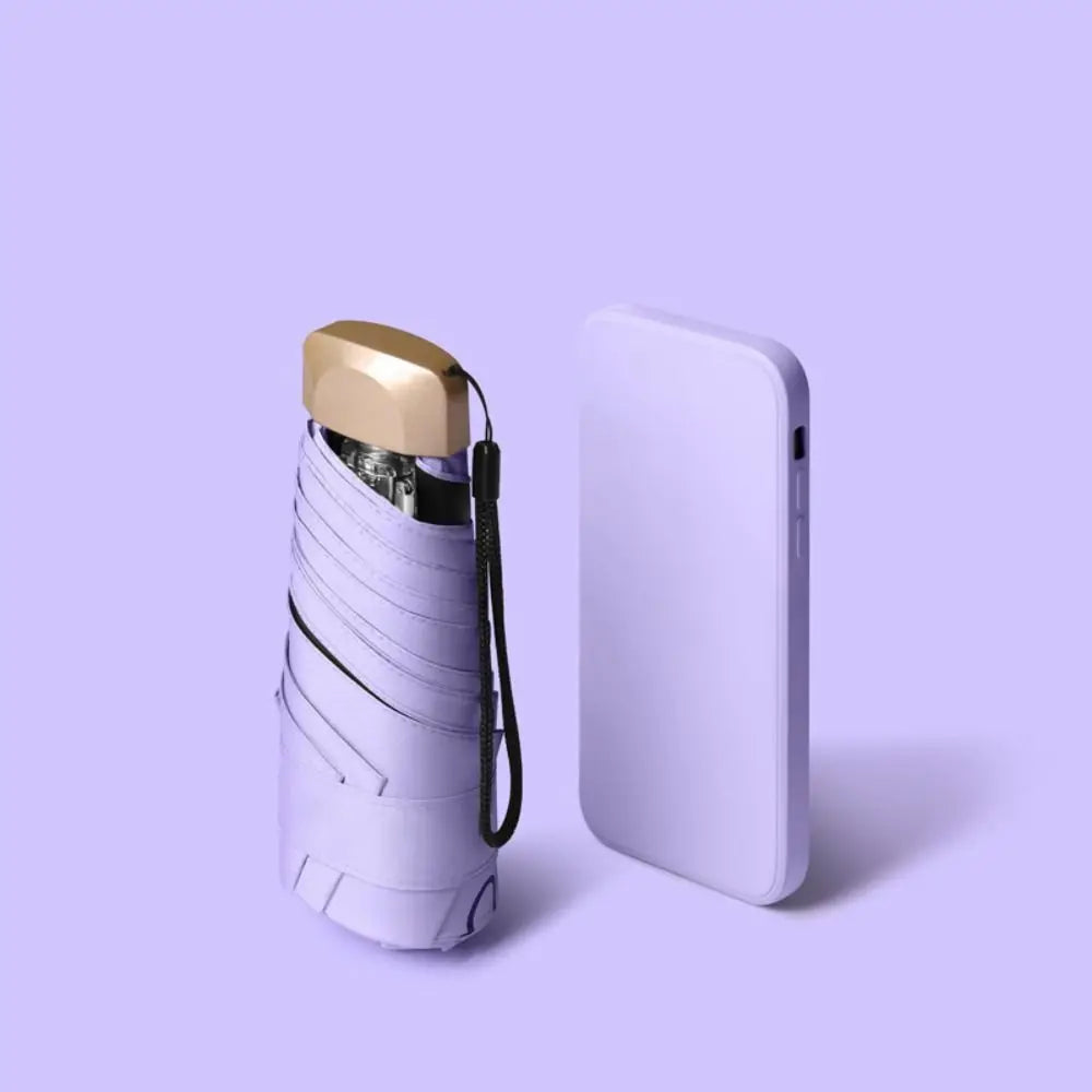 Fashion Ultraviolet Protection Parasol Small Pocket Folding Rain Umbrella Wind Resistant Mini Sun Umbrella Outdoor Oasis Select Light Purple 8K Aluminum