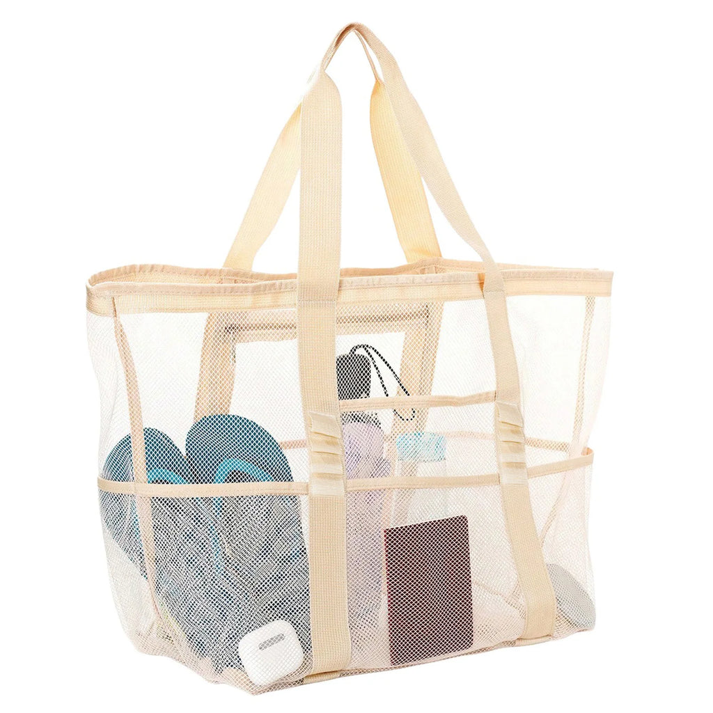 Mesh Beach Tote Bag | Large Multi-Pocket Pool & Travel Bag
