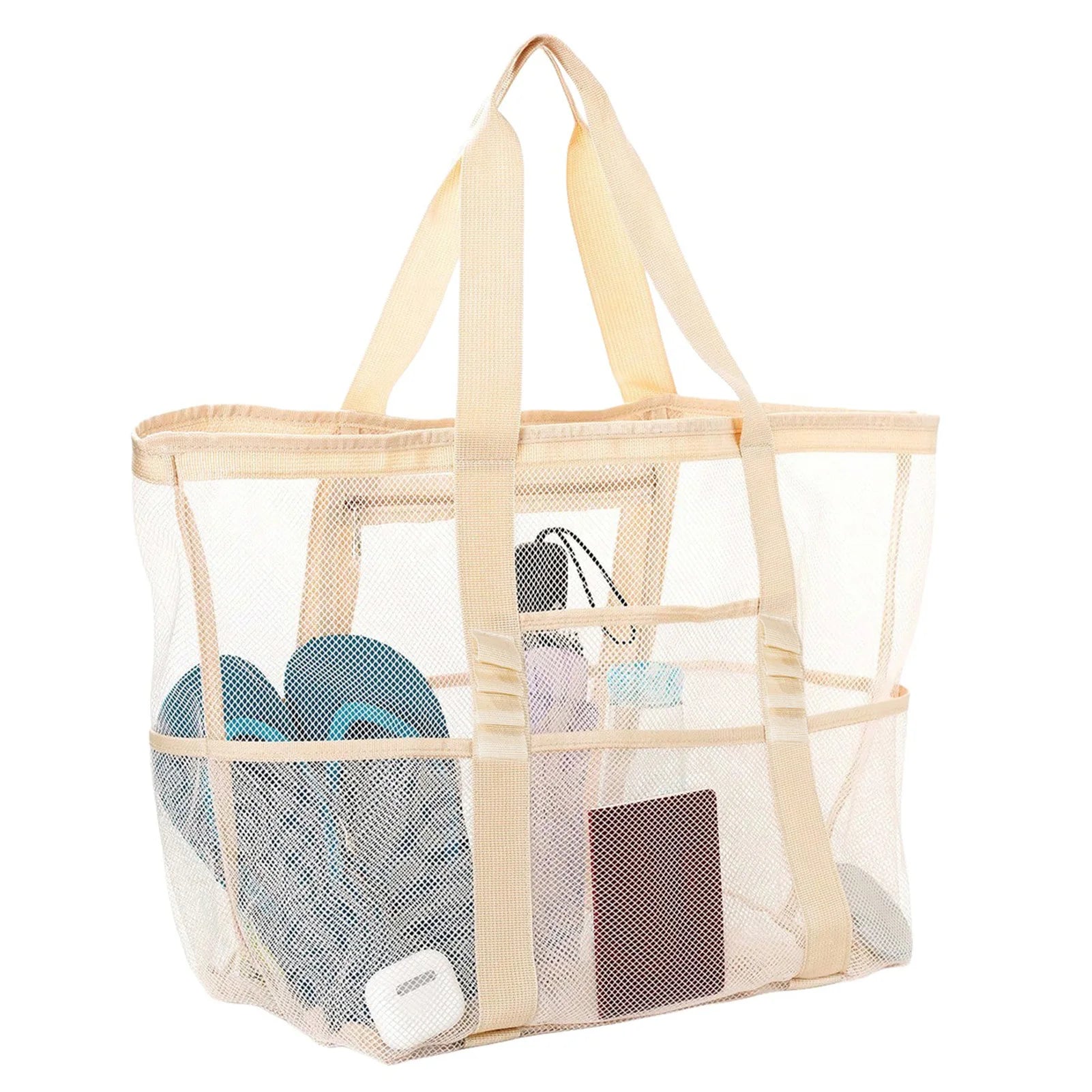 Mesh Beach Tote Bag | Large Multi-Pocket Pool & Travel Bag