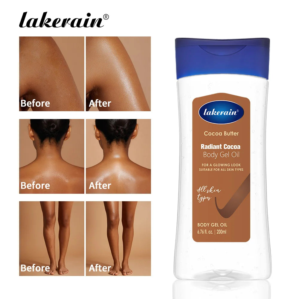 Cocoa Body Oil Gel Lakerain Moisturizer For Dry Skin Nourishing Treatment Improve Dry Patches Glowing Smooth Body Skin Care Oasis Select