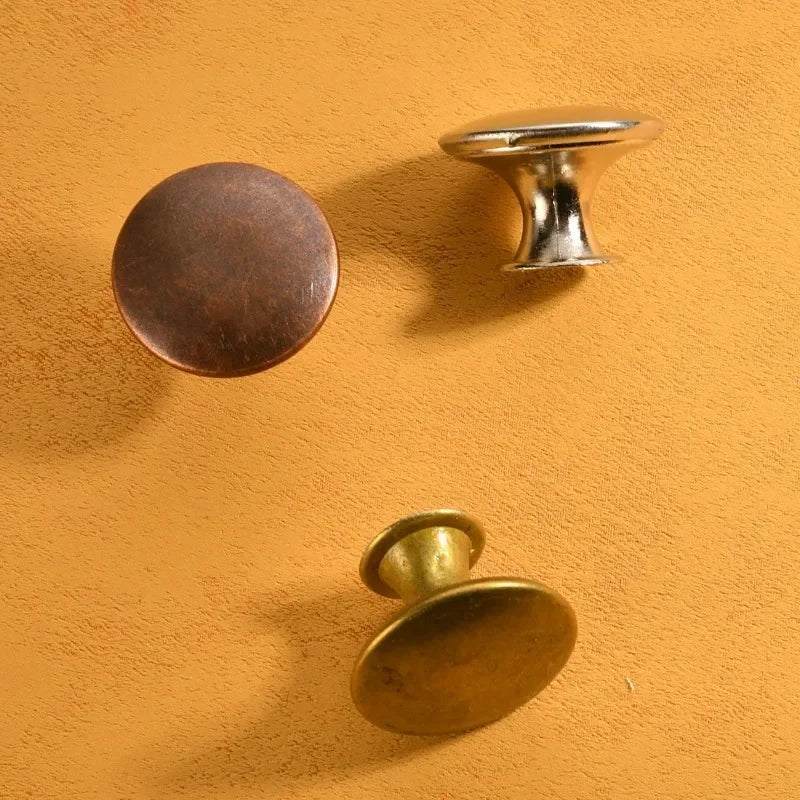 12Pcs Round Door Knobs Cabinet Handles Cupboard Drawer Kitchen Bathroom Fashion Furniture Hardware Accessories Oasis Select