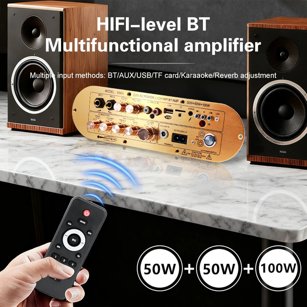 Audio Amplification Board D900 Channel 2.1 HIFI Bluetooth 5.0 50W+50W+100W Digital Media Power Amplification Board Oasis Select