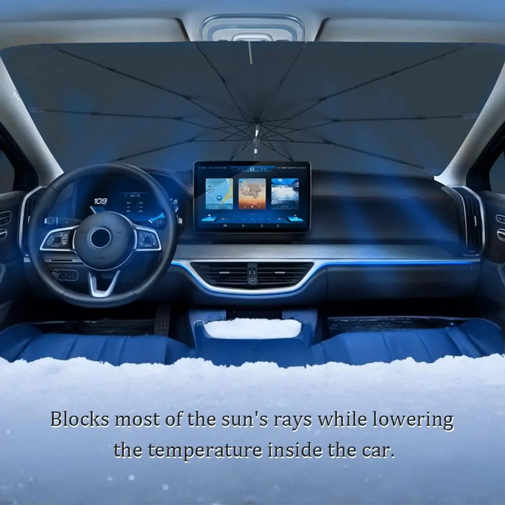 Universal Foldable Car Windshield Sunshade Front Window Sun Protection for SUV Sedan and Van Summer Heat Shield Auto Sun Visor Oasis Select