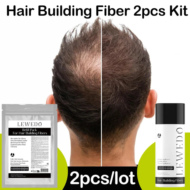 LEWEDO Keratin Hair Building Fiber Powder Kit & Refill Bag