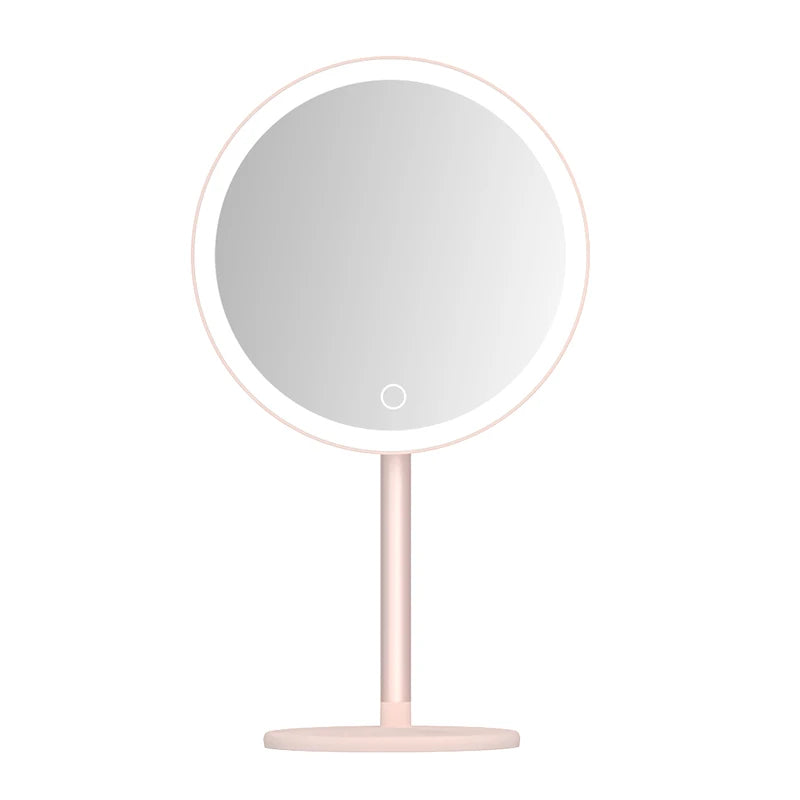 DOCO Makeup Mirror Desktop Adjustable LED Light High Quanlity Metal Texture Perfect for Gift Giving Oasis Select pink 8inch