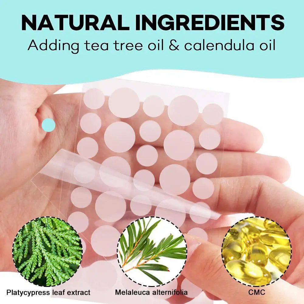 72/288 Counts Invisible Pimple Patches for Face with Tea Tree Oil, Hydrocolloid Acne Pimple Patches Blemish Dots Patch Stickers Oasis Select