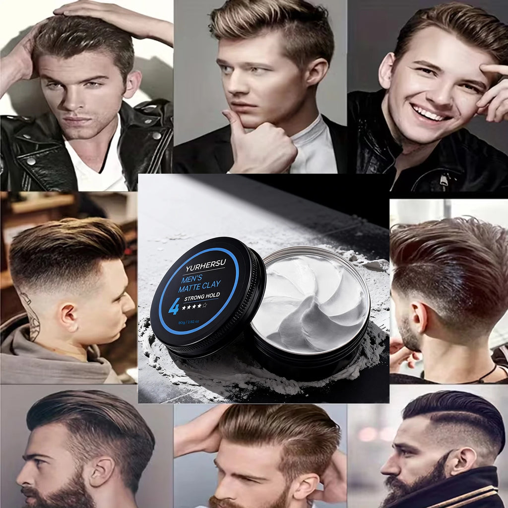 Men's Hair Clay Strong Hold Matte Finish – Natural Look 80g Hair Styling Clay Oasis Select
