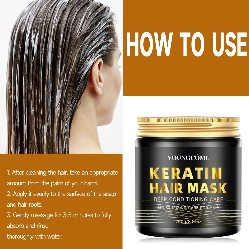 Collagen Keratin Hair Mask – Deep Moisture & Frizz Control 250g Keratin Hair Mask Oasis Select