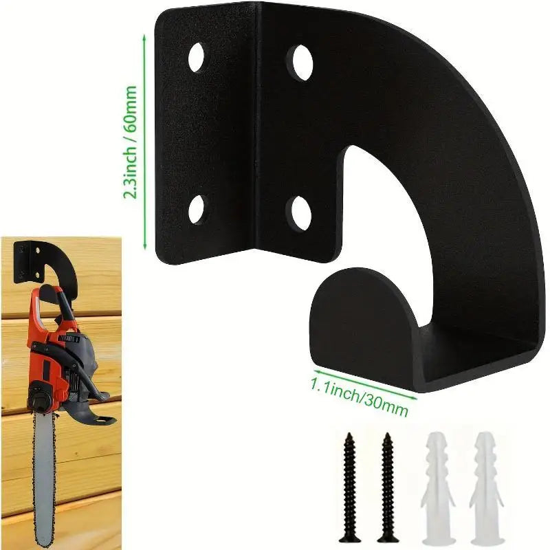 Chainsaw Wall Mount Heavy Duty Chainsaw Hanger Wall Mount Organizer Metal Rack Tool Storage For Workshop Garage Garden Oasis Select Black