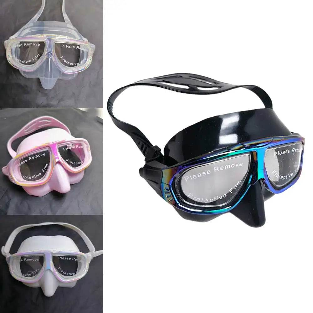 Iridescent Unisex Low-Volume Freediving Mask Swimming Anti-Allergic Silicone Skirt Tempered Glass Lens with Adjustable Strap Oasis Select