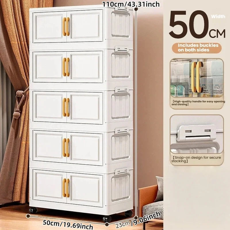 Double-door Living Room Storage Cabinet Folding Floor-standing Box No