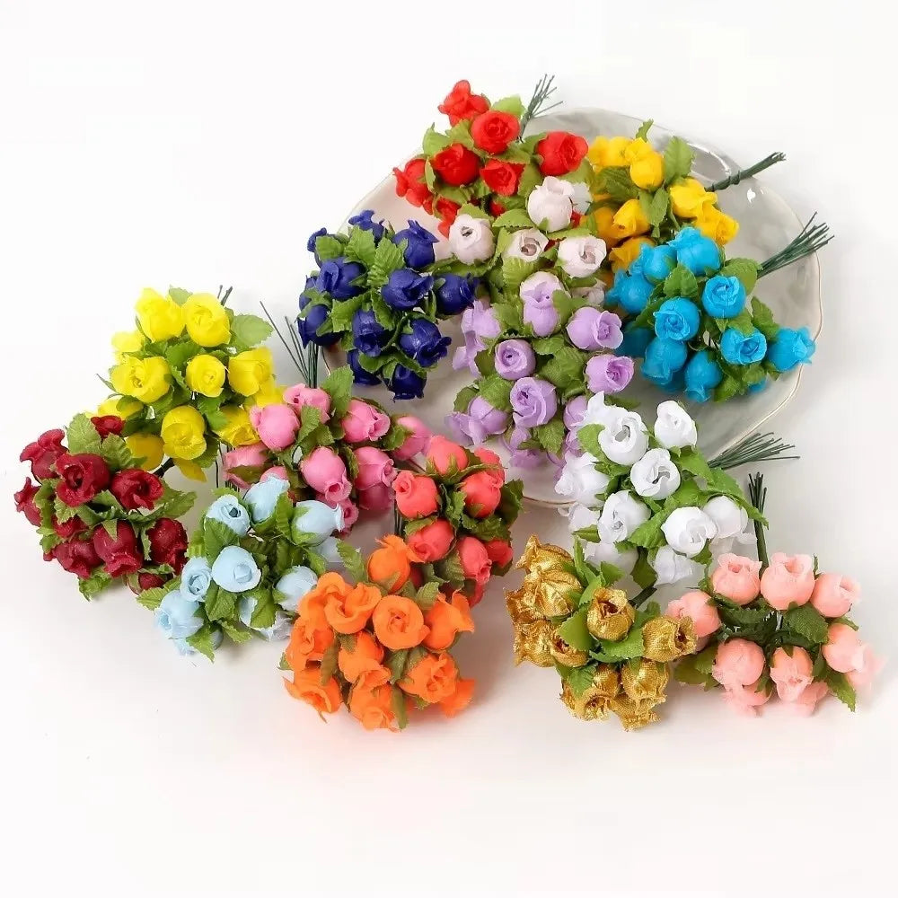 12-Head Silk Rose Artificial Bouquet | DIY Floral Decor