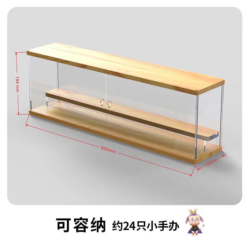 Solid Wood Acrylic Dustproof Display Cabinet & Storage Box