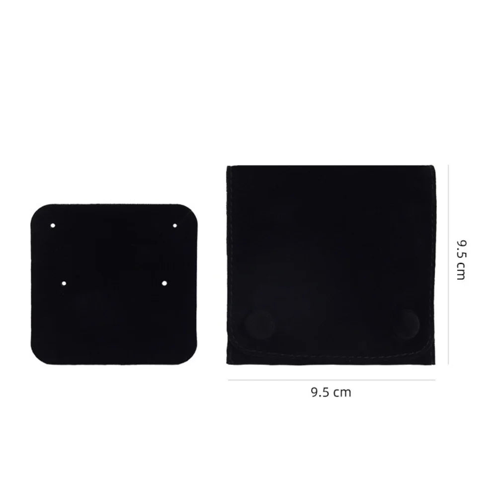 1pcs Jewellery Pouch Packaging Bag Soft Velvet Snap Button Gifts Packing Bag For Storing Rings Bracelets Necklace Accessories Oasis Select Black