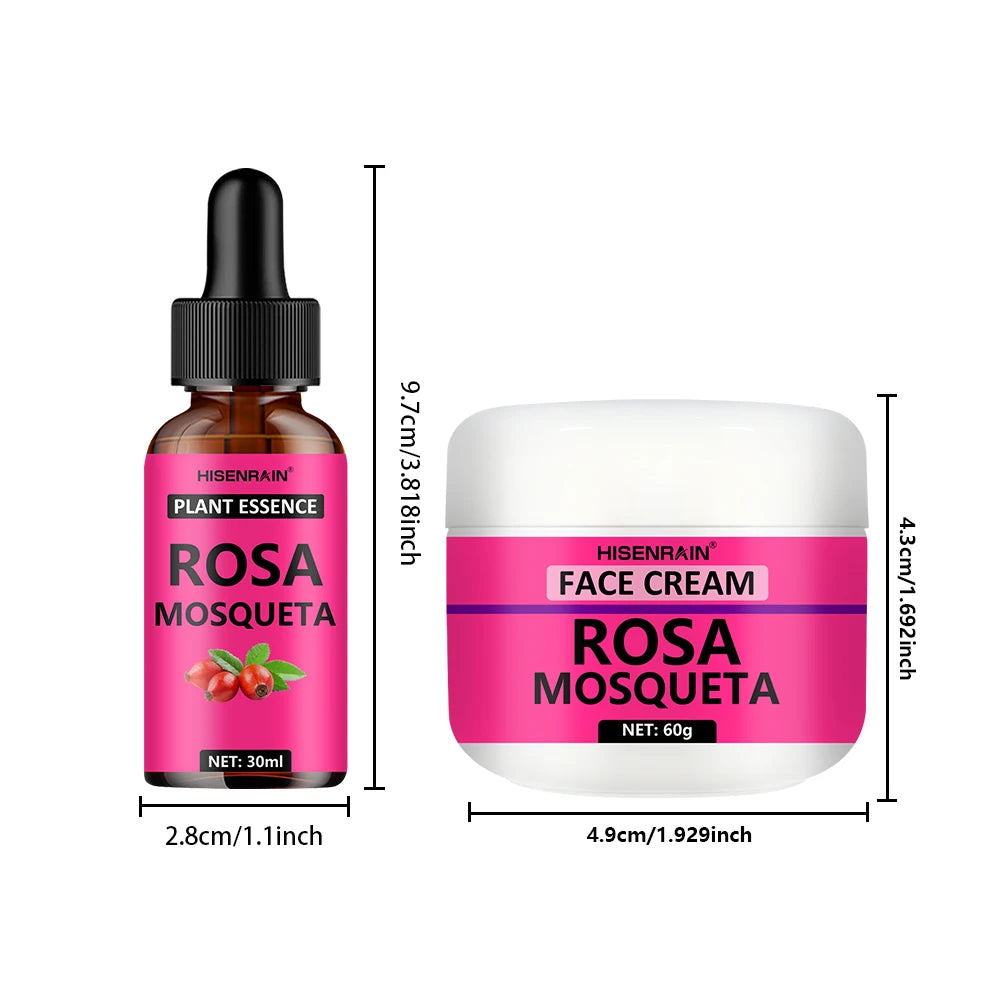 HISENRAIN Rosehip Serum & Cream Set – Brightening & Hydrating Rosehip Skincare Set Oasis Select