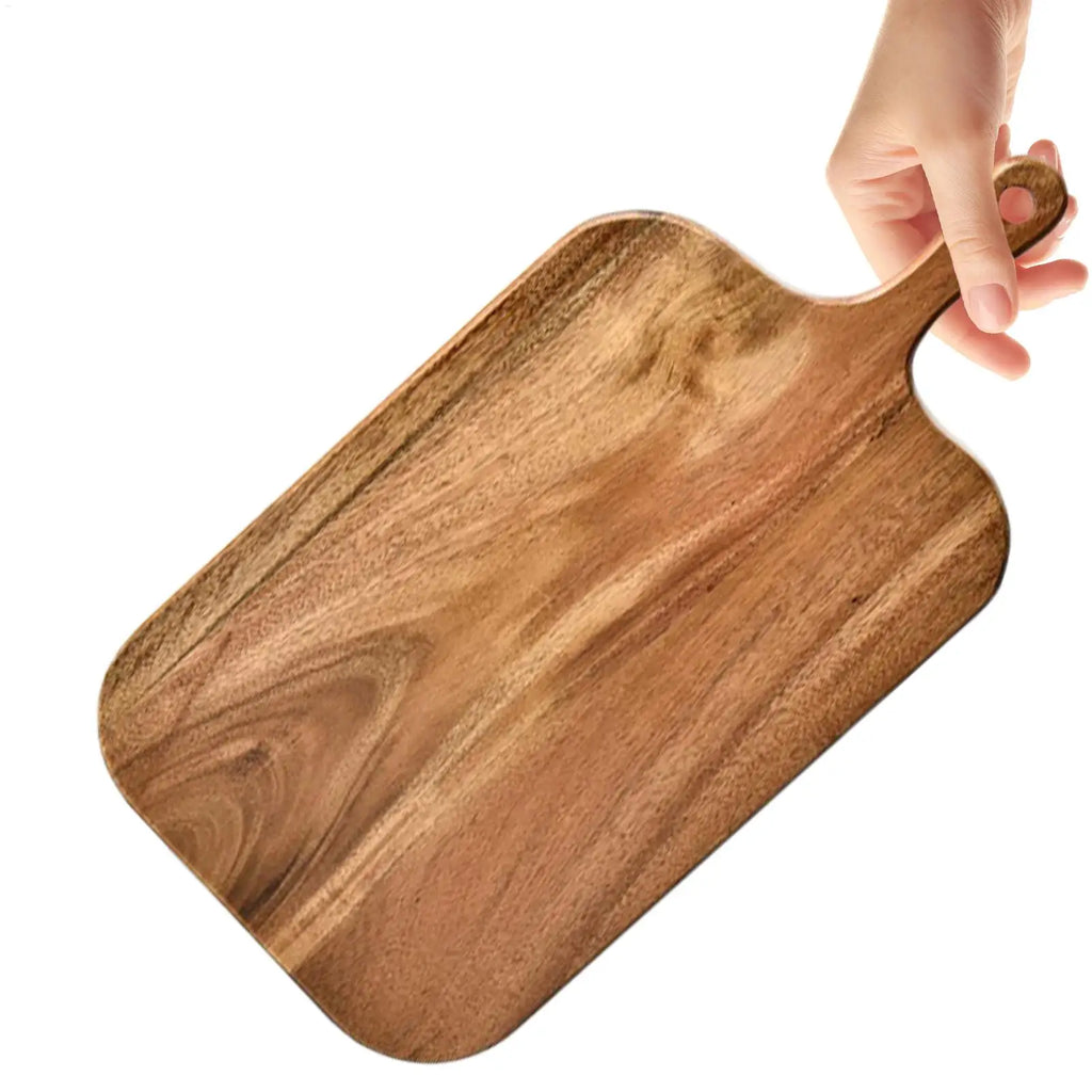 Chopping Board Wood Chopping Board with Handle Double-Sided Cheese Steak Tray Plates for Kitchen RV Outdoor Restaurant Camping Oasis Select