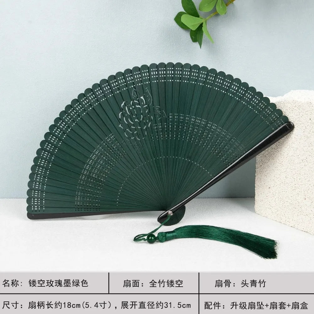 All-bamboo Folding Fan Chinese Ancient-style Dance Fan Summer Portable New Chinese-style Cheongsam Folding Fan Oasis Select G