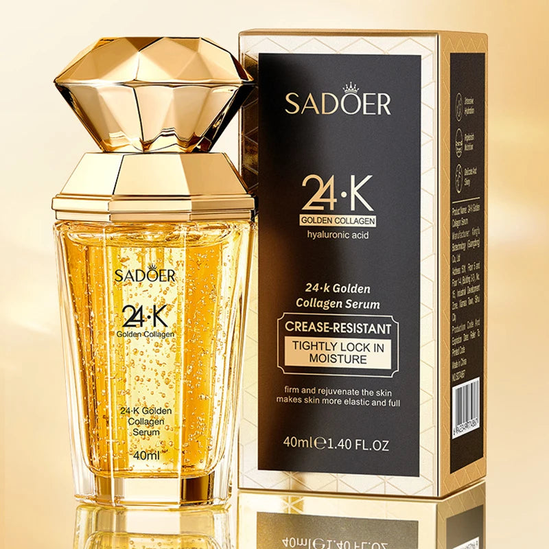 SADOER 24K Golden Collagen Serum for face Moisturizing Anti Wrinkles Hydrating Anti-aging Facial Essence Skin Care Products Oasis Select 1pcs