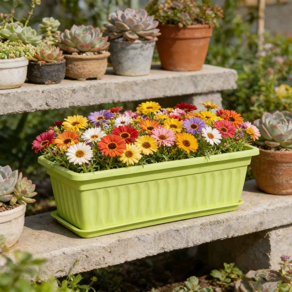 Plastic Vegetable Planters Rectangular Flowerpots For Balcony Indoor Gardening Breathable Plants Pots Garden Tools Oasis Select
