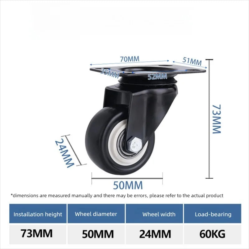 4 Pieces Of 1.5-Inch Universal Wheels Silent Furniture Casters Can Rotate 360° Suitable For Trolleys Cabinets And Scaffolding Oasis Select