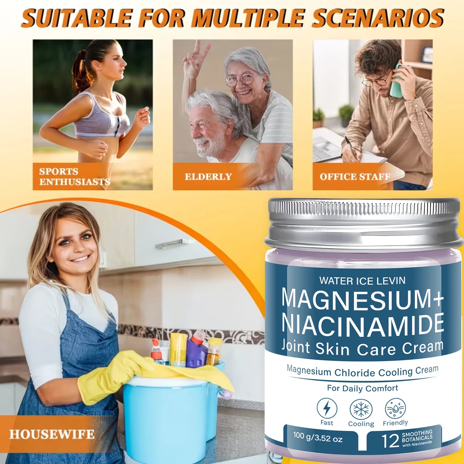 Magnesium Chloride Cooling Joint Cream – Niacinamide & Bee Venom Cooling Body Cream Oasis Select