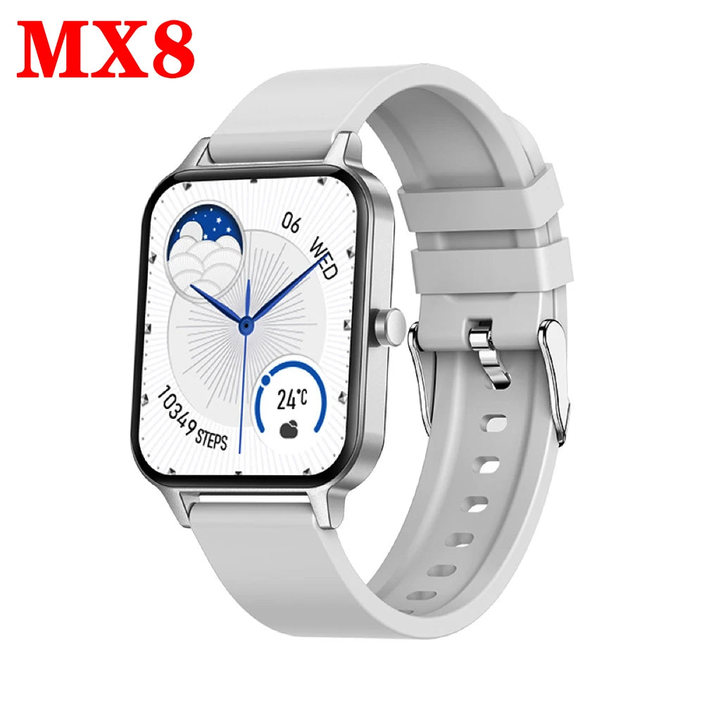 128M Local Music Smart Watch Blue Tooth Call 1.95” HD Full Touch Screen Smartwatch Weather Information Reminder Sports Bracelet Oasis Select MX8 WH