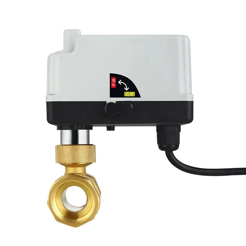 Brass Electric Ball Valve AC220V 1/2 "3/4" 1 "1-1/4" 1-1/2 "waterproof Bidirectional Electric Ball Valve Double Control T/L Type Oasis Select