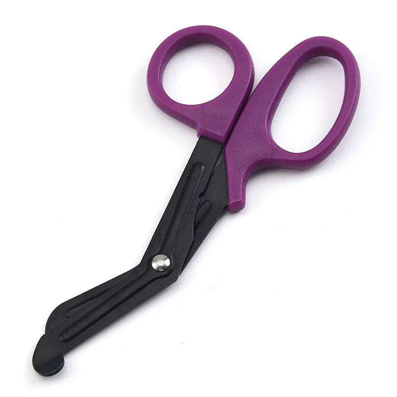 1PC Stainless Steel 15cm Multifunctional Gauze Scissors Bandages Canvas Scissor Portable Accessories Small Scissors for Home Use Oasis Select PURPLE
