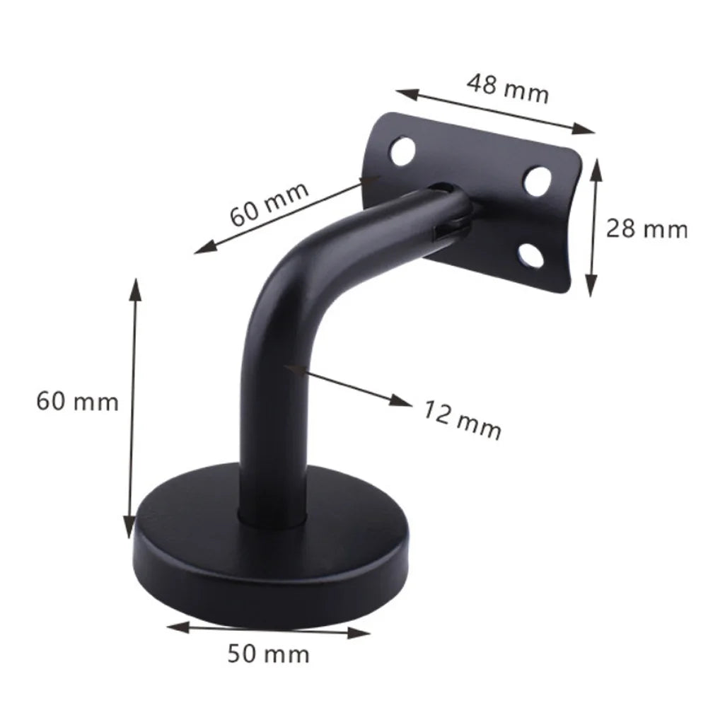 Stainless Steel Stair Handrail Wall Bracket – Black Bannister Support Handrail Bracket Oasis Select Bend
