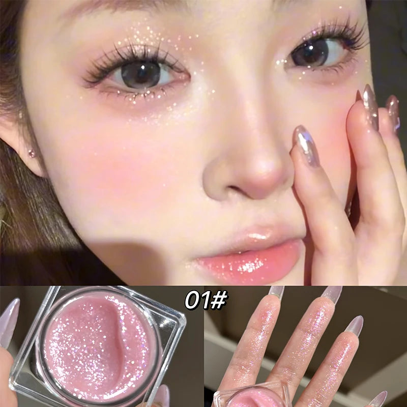 CACE Diamond Glitter Highlighter Cream – Pearl Silver Shimmer