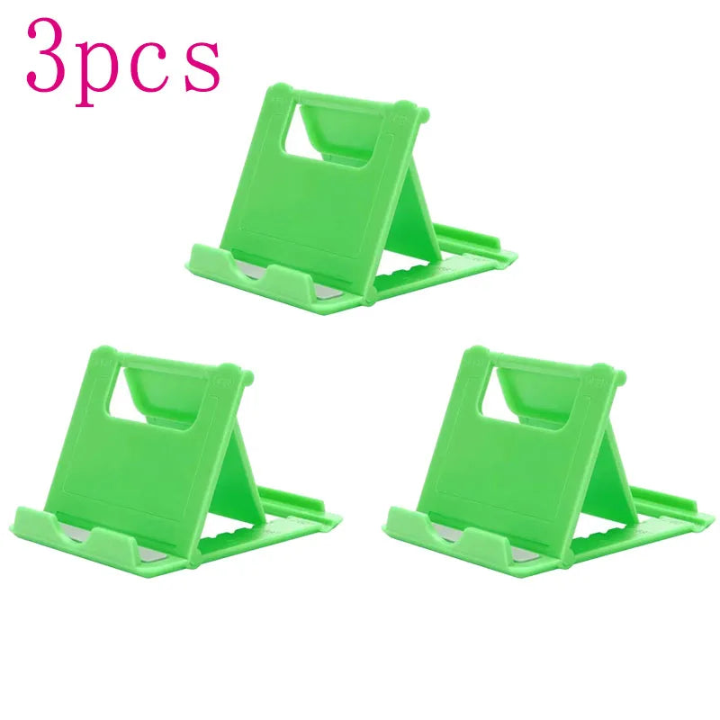 1/2/3Pcs Phone Desk Stand For Mobile Phone Tripod For iPhone Xsmax 12 13 Pro Huawei Xiaomi Mi 9 Plastic Foldable Desk Holder Oasis Select 3pcs Green