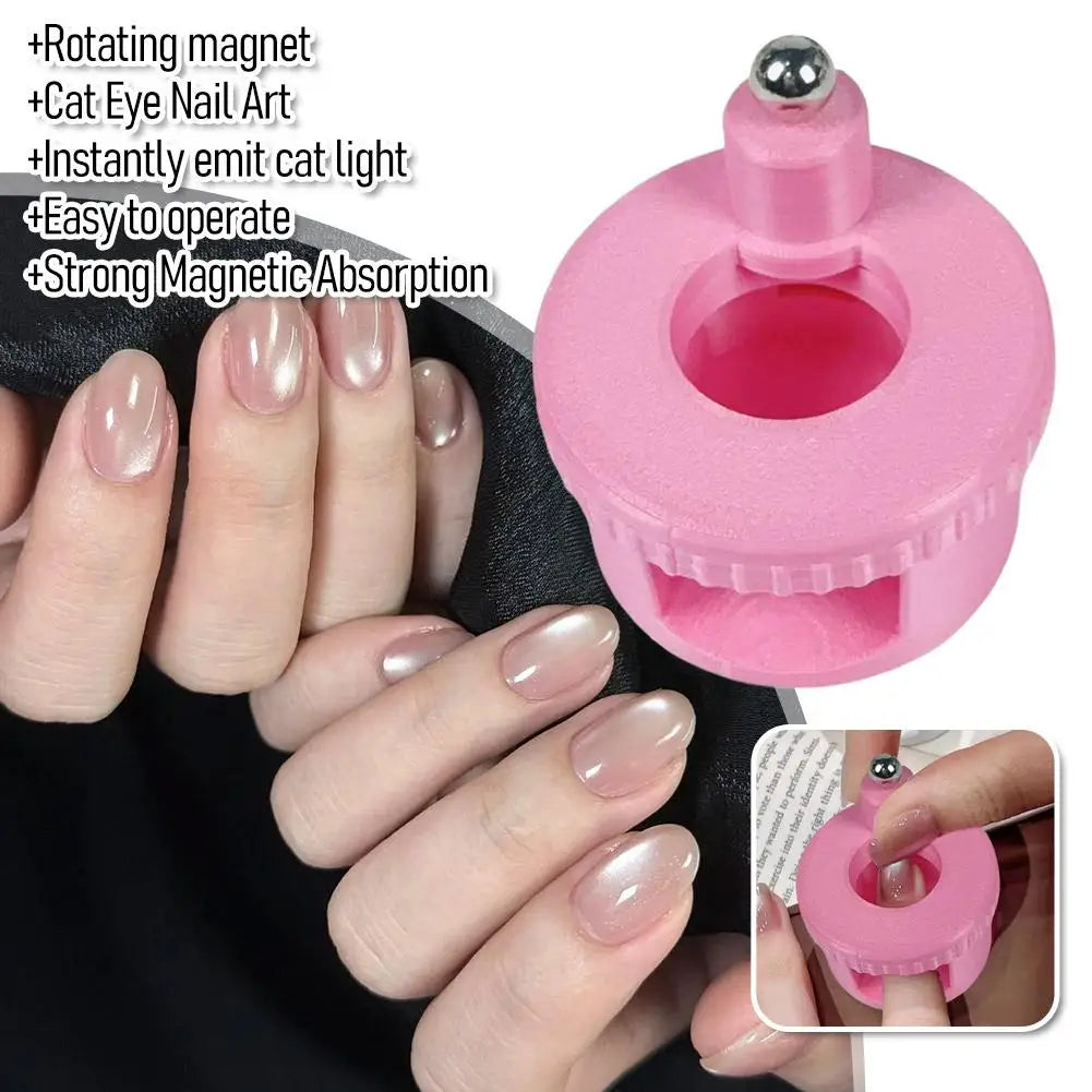 Rotating Cat Eye Nail Magnet Tool – Wide Beam Glass Bead Effect Nail Art Magnet Tool Oasis Select