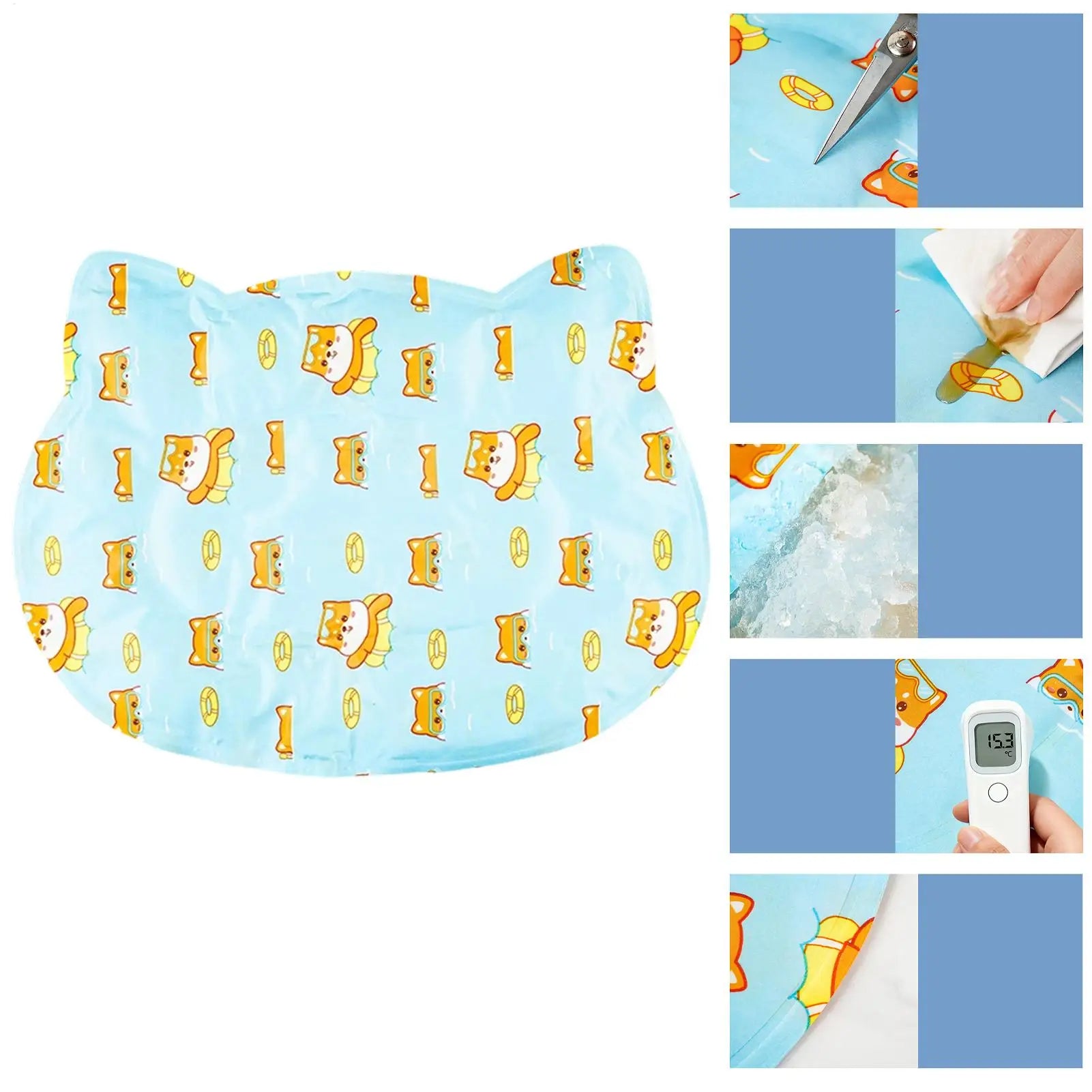 Pet Summer Cooling Mat – Cartoon Ice Silk Pad for Cats & Dogs
