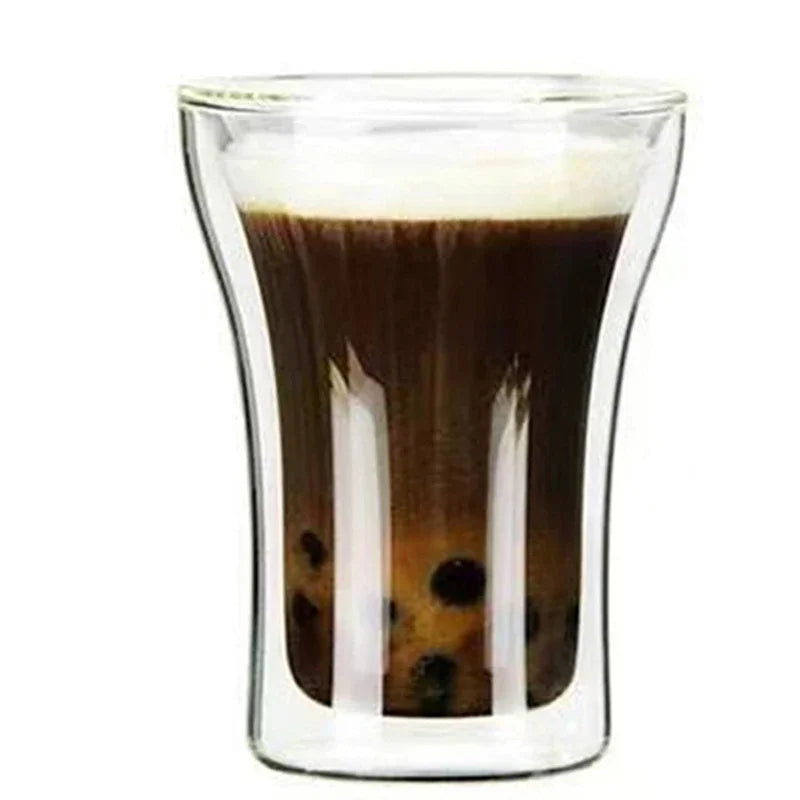 100/200/250ml Double Wall Glass Cup Durable Heat Resistant Beer Wine Cocktail Thermal Tea Milk Drink Mug for Home Coffee Cup Oasis Select 250ML-1Pc 100-250ml