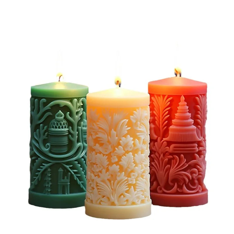 Christmas cylinder aromatherapy candle silicone mold DIY handmade Christmas gift diffuser stone mold Oasis Select