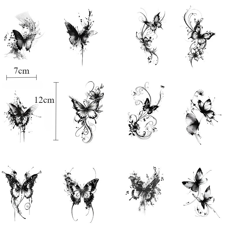 New butterfly tattoo sticker niche hottie personality realistic lasting waterproof advanced sense tattoo Oasis Select