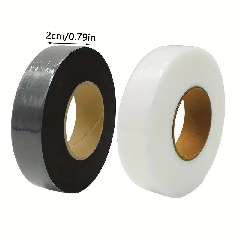 2Roll Black White Double-sided Interlining Adhesive Fabric Clothes Iron On Hem Tape Interlining Web DIY Sewing Patchwork Acces Oasis Select 2 CM